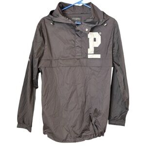 PEACEBIRD Hooded Windbreaker Jacket Half-zip Men’s Size M Black Lightweight